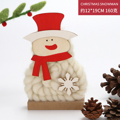 

Gobestart Merry Christmas Stuffed Elk Deer Wool Snowman Xmas Home Decor Ornaments