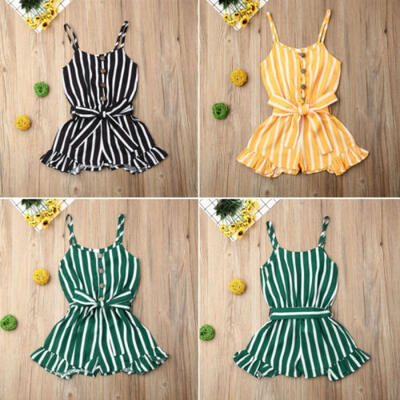 

Fashion Toddler Kids Baby Girls Stripe Romper Bodysuit Jumpsuit Playsuit Clothes