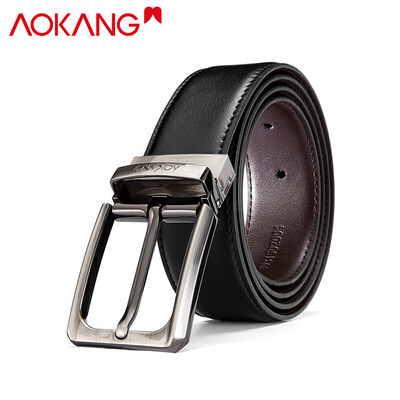 

Aokang flagship store official leather belt casual youth mens pants with pin buckle mens belt 8931502004 black black 115