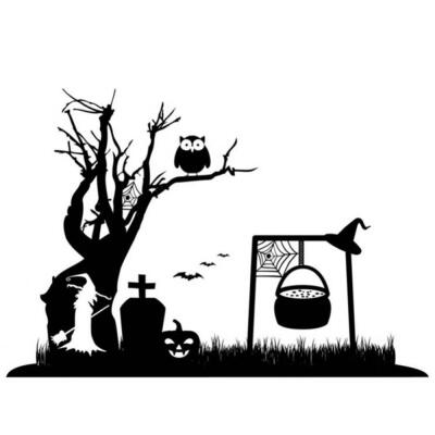 

Greensen Halloween Witch Sticker Living Room Bedroom Backdrop Wall Decorative Decal Bedroom Sticker Halloween Witch Sticker