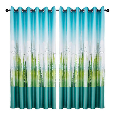 

Cedar Printing Polyester Window Blinds Drapes Living Room Blackout Curtains