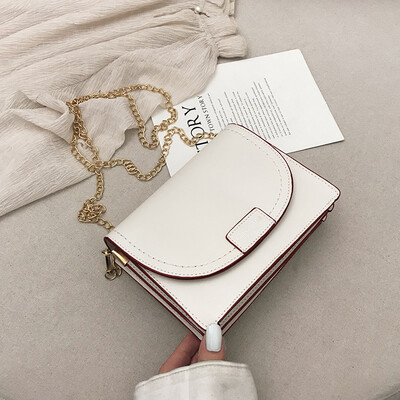 

2019 new small fresh casual temperament double layer Messenger bag female fashion simple embroidery thread chain shoulder bag