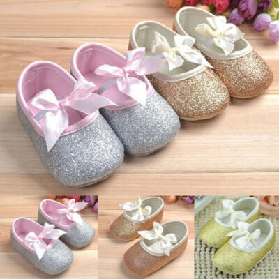 

Newborn Baby Girl Soft Crib Shoes Infants Anti-slip Sneaker Pram Prewalker 0-18M