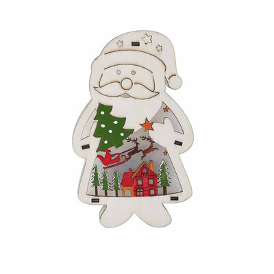 

Siaonvr Wooden Santa ClausSnowman Lamp Ornament Home Christmas Party Table Decor
