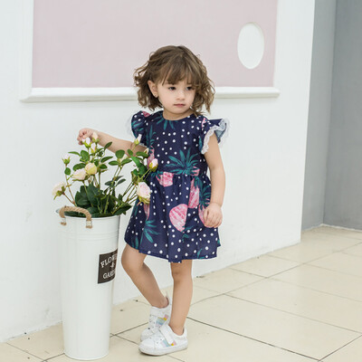 

Toddler Baby Kids Girls Lace Fruit Print Skirt Princess Dresses Casual Clothes