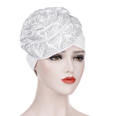 

Fashion Big Flower Women Muslim Hat Turban Scarf Cancer No Hair Chemo Cap Lady