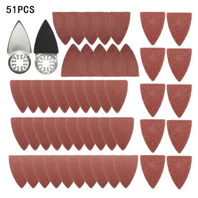 

50pc 60-240 Grit Triangular Sand Paper Finger Sand Disc for Metal Polishing Tool