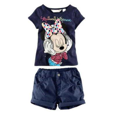 

Kids Baby Girls Minnie Short Sleeve T-Shirt Tops Shorts Pants Set Outfits Set