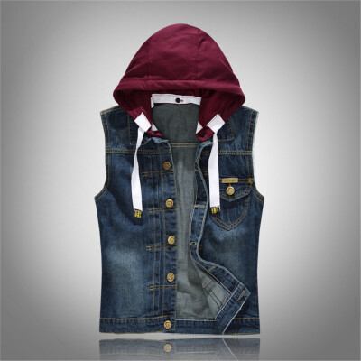 

Toponeto Mens New Fashion Denim Vest Casual Cowboy Jacket In Shoulder Blouse