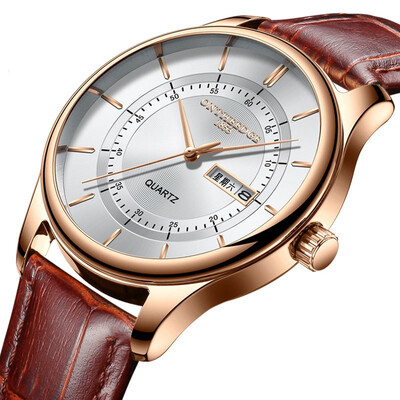 

Men Watch Masculino Genuine Leather Strap Wristwatch Para Hombre Waterproof Fashion Watch