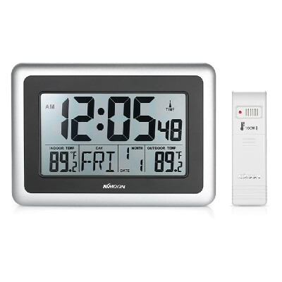 

KKMOON Temperature Meter Indoor&Outdoor Thermometer Alarm Clock Weather Forecast Station Temperature Monitor with American WWV