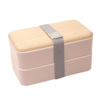 

Microwave Double Layer Student Lunch Box Double Portable Bento Box Camping Picnic Food Storage Container 1000-1200ml
