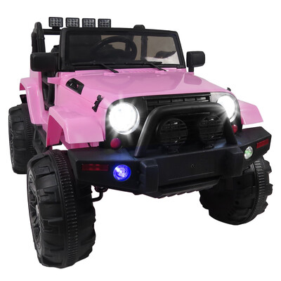 

Ktaxon New Kids 12V Ride On Car Truck W Remote Control 3 Speeds LED HeadlightsSpring Suspension - Toy Gift