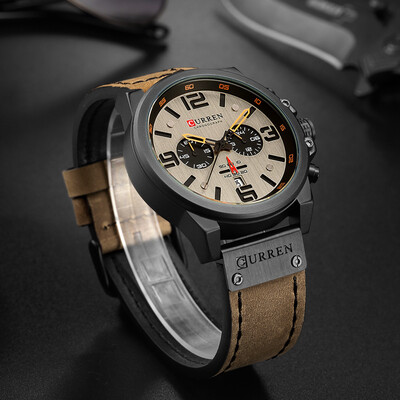 

Gobestart Mens Business Belt Watch Waterproof Calendar Casual Quartz Six Piece Watch