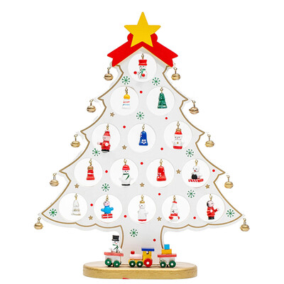 

Toponeto Christmas tree Santa Claus Snowman Wooden Swing Decoration Decoration