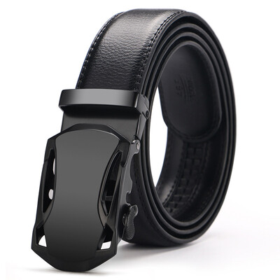 

New Mens Genuine Leather Belt Fashion Genuine Leather Belt Men Belt silvery Automatic Buckle Luxury Black Strap Designer Belts