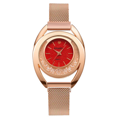 

Fashion Women Watches Flow Beads Dial Ladies Quartz Wristwatch Magnetic Buckle Bracelet Strap Simple Clock Zegarki Damskie