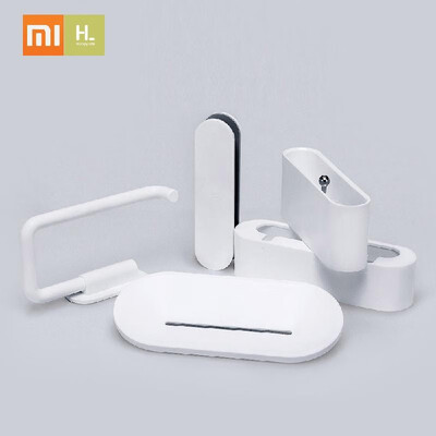 

Xiaomi Wash Set 5 in 1 Washroom Wall Attachment Tooth Brush Soap Bathroom Paper Toilet Roll Holder Organizers Box Phone Shelf