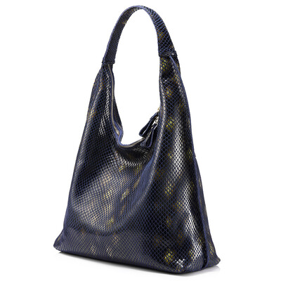 

REALER women handbag genuine leather large tote bag female hobo shoulder bag fashion serpentine prints handbag