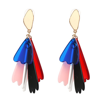

Bohemia Flower Statement Dangle Earrings For Women ZA Big Long Fashion Brand Acrylic Drop Earring Trendy Jewelry