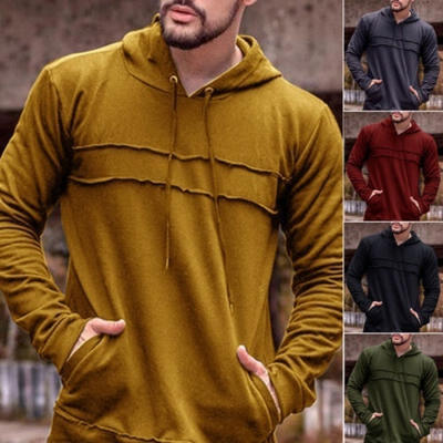 

Hot Fashion Men´s Muscle Pleated Long Sleeve Pullover Tops Hoodie Slim Fit T-Shirt Blouse