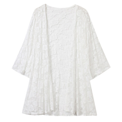 

Toponeto Womens Lace Shirt Embroidered Beach Sunscreen Clothing Cardigan