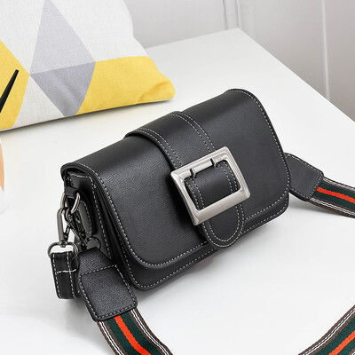 

New little bag girl fan you slant mobile phone bag texture feel like a hundred square buckle girl one shoulder bag
