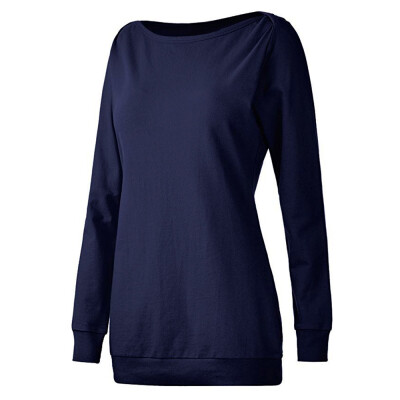 

Starmoon Women Long Sleeve Cotton Solid Loose T-Shirt Blouses Tops Sweatshirt NYL