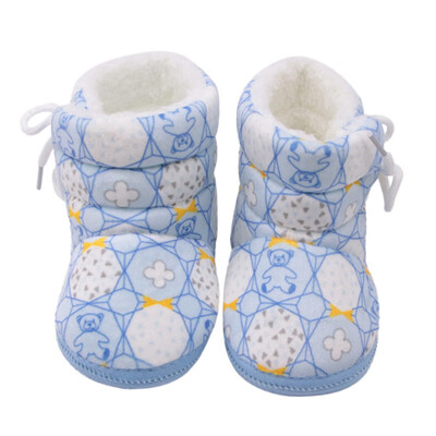 

Winter Baby Children The First Walker Shoesborn Bear Printing Cotton Boots Side Lace Shoes Baby Toddler Shoes