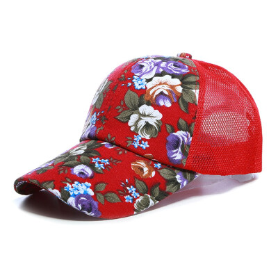 

Mesh Back Hawaii Cap Tropical Floral Snapback Adjustable Sunscreen Baseball Cap