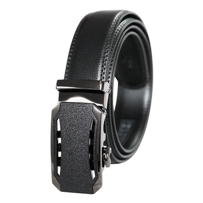 

BPSTAR Mens Automatic Buckle Genuine Leather Mens Ratchet Holeless Belt Business High Quality Mens Real Belt for Pants