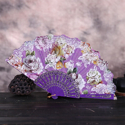 

Siaonvr Best Chinese Style Dance Wedding Party Lace Silk Folding Hand Held Flower Fan