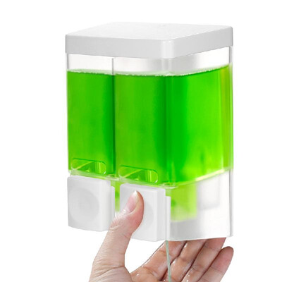

Shower Dispensers Locking Design 2 Chambers Wall Mount Soap Lotion Shampoo Detergent for Home Commercial Uses Kitchen Bathroom Res