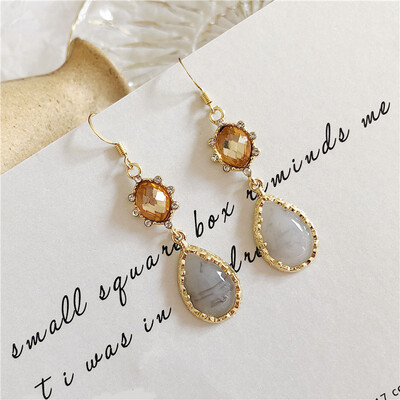 

2019 new brand design old metal transparent drop earrings minimalist atmospheric temperament earrings gift for women