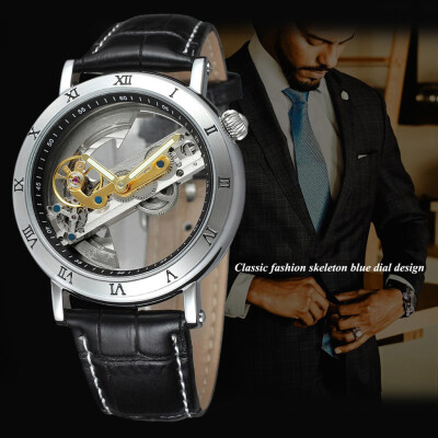 

Gobestart Hollow Simple Quality Movement Business Fashion Men Leather Mechanical watch