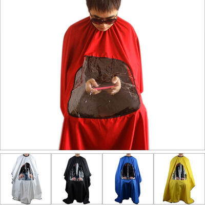 

New 5 Color Pro Salon Barber Hair Cutting Gown Cape With Viewing Window Hairdresser Apron