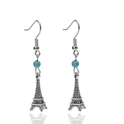 

Eiffel Tower building ancient silver earrings earrings