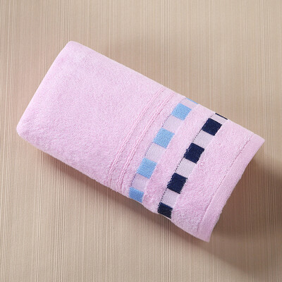 

Bamboo brocade towel bamboo fiber adult absorbent big towel soft absorbent wash towel towel pink 3476cm