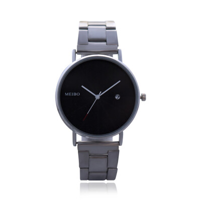 

Simple scale alloy steel belt watch fashion calendar male