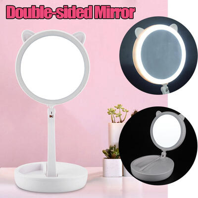 

Folding USB Makeup LED Illuminated Magnifying Round Double-sided Cosmetic Mirror LED Cosmetic MirrorMakeup Mirror