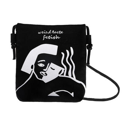 

Girls Printing Canvas Shoulder Messenger Handbags Women Small Crossbody Bag