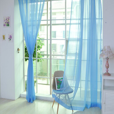 

Gobestart 1 PCS Pure Color Tulle Door Window Curtain Drape Panel Sheer Scarf Valances