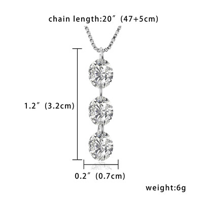 

Silver Color Necklace Waterdrop CZ crystal Zircon Stone Pendant Necklace Jewelry Women Bridal Wedding Collare Necklaces 47cm