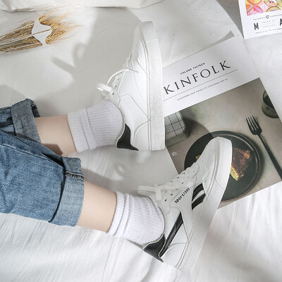 

EVEM spot autumn female canvas Korean womens canvas shoes front with non-slip female small white