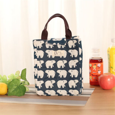 

Hot Animal Printed Insulated Cotton Cooler Picnic Lunch Bag Thermal Food Tote P