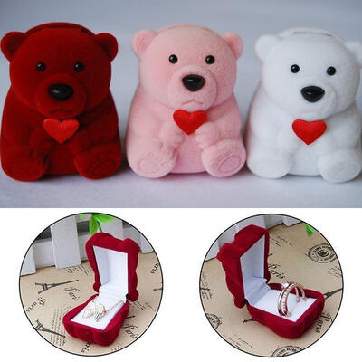 

New Velvet Bear Jewllery Gift Box for Rings&Small Earrings Pendant Necklace