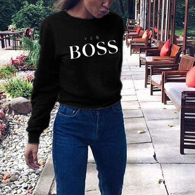 

Starmoon Women Yes Letter Print Hoodie Sweatshirt Ladies Long Sleeve Pullover Jumper Tops