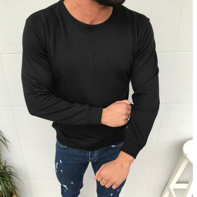 

Mens Slim Fit Long Sleeve T-Shirt Casual Sweater Shirt Jumper Tops Muscle Tee