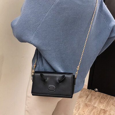 

Qiao Bani 2019 new Korean fashion Dongdaemun solid color chain small square bag wild shoulder diagonal female bag