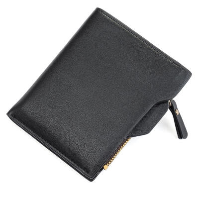 

Wallet Mens Short Wallets Black Brown Leather Wallet With Coin Bag Zipper Youth Casual Small Purses Portomonee